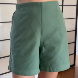 Short vert uni - Coupe classique et taille haute | Flanelle