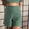Short vert uni - Coupe classique et taille haute | Flanelle